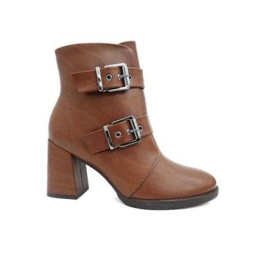 Imagem de Bota Piccadilly Cano Baixo Salto Bloco 343004 Camel, 35, Camel