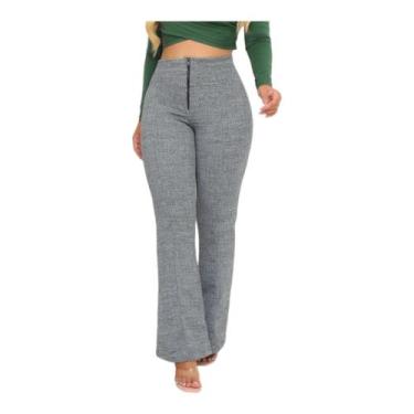 Imagem de Calça Social Flare Bailarina Com Zíper Bolso E Cintura Alta - Nerimar,