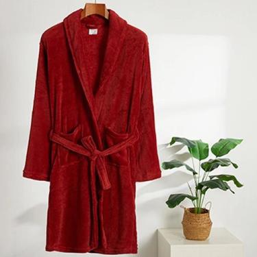 Imagem de Roupão de Microfibra Basic Liso Realce Premium M Vermelho Sultan