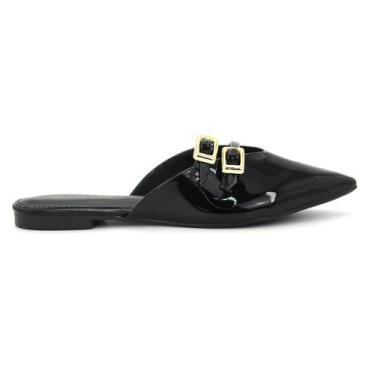 Imagem de Sapato Via Uno 866053 Sapatilha Mule Bico Fino Feminino, 36, Preto, Ve