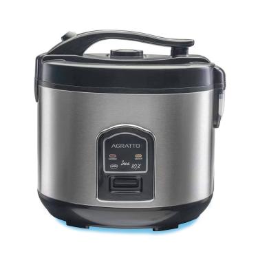 Imagem de Panela Elétrica de Arroz 10 Xícaras Inox Tampa de Vidro Agratto PAI10X