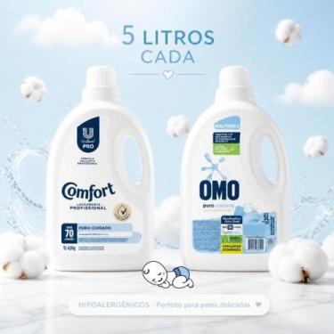 Imagem de Kit Lava Roupas Omo e Amaciante Comfort Puro Cuidado Roupas Finas de B