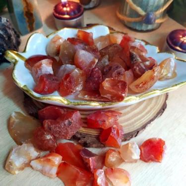 Imagem de Kit 6 Pedras Ágata Natural Cornalina Bruta Revitalizante Foco Motivaçã
