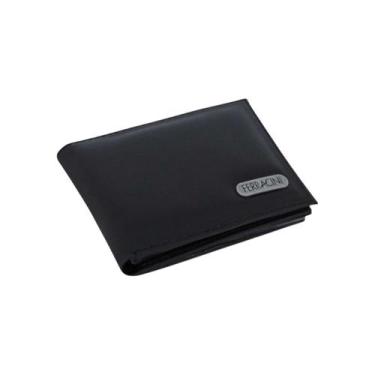 Imagem de Carteira Masculina Ferracini CFB022 Couro Premium Preto com Placa de M