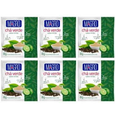 Imagem de Chá Verde Limão Zero Açucar Diet Natural Kit 6 Fonte de Vitamina C 8g 
