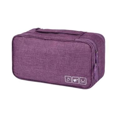 Imagem de Bolsa Organizadora De Roupas Íntimas Portátil Para Viagem, Com Zíper, 