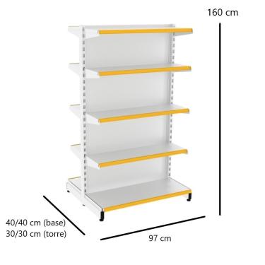 Imagem de Gôndola EA501 Dupla Face Montagem sem Parafusos Branco Elite Aço