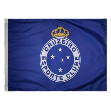 Imagem de Bandeira Oficial Do Cruzeiro 90x1,28m Dupla Face 2 Panos, Azul