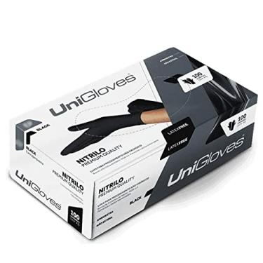 Imagem de Caixa de Luvas Nitrílicas Preta Tamanho M (100 unid) Unigloves