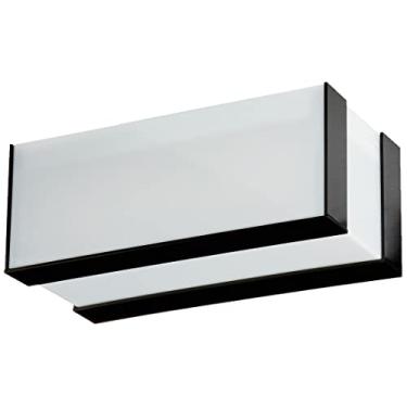 Imagem de Plafon Arandela de Sobrepor Retangular, Tualux, Bilbao Preto para 1 Lâmpada Eletrônica Led E-27-21x11 cm, Pequeno