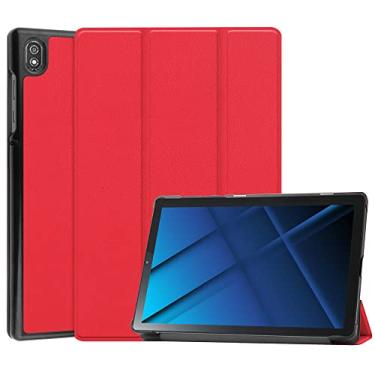 Imagem de Kepuch Couro-PU Capas Bolsas Estojos para Lenovo Tab 6 2021 10.3" - Vermelho