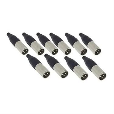 Imagem de Kit 10 Plug Conector Xlr Canon Macho Linha Santo Angelo Sa2x