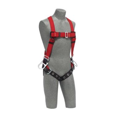 Imagem de 3M Arnês de soldador de corpo inteiro Protecta PRO 1191372 com 3 anéis em D, pernas com fivela de língua, capacidade de 190 kg, pequeno, vermelho/preto