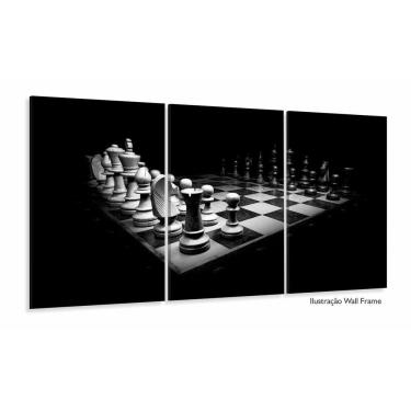 Imagem de Quadro decorativo Arte Jogo de Xadrez Para Quarto Mosaico