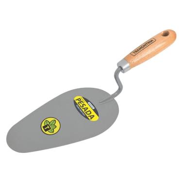 Imagem de Colher de Pedreiro Redonda 7" Tramontina em Aço com Cabo de Madeira Tramontina