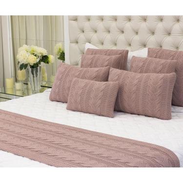 Imagem de Kit Manta Sofá Cama King + 2 Capas 50X30 Viena Rose