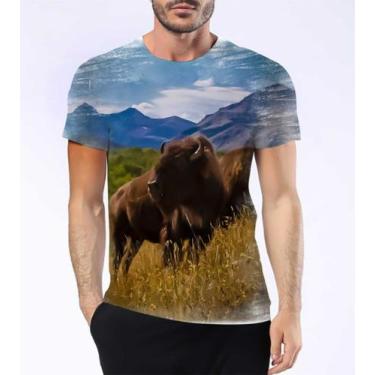 Imagem de Camiseta Camisa Bisão-Americano Animal Búfalo Manadas Hd 2 - Estilo Kr