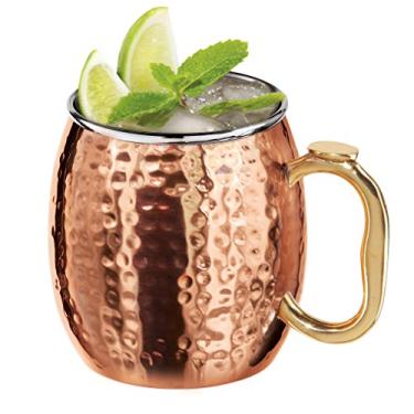 Imagem de Oggi Caneca mule revestida de cobre martelada Moscow com cabo EZ-Grip, 510 g