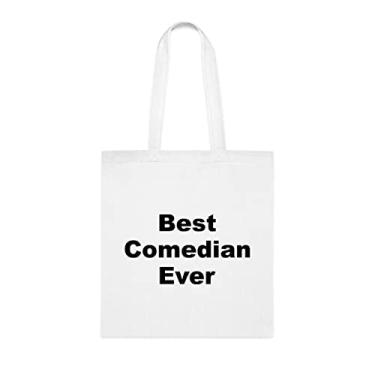 Imagem de Bolsa Tote Comediante, Bolsa Best Comediante Ever Comediante, Presente para Comediante, Bolsa de Ombro Comediante, Bolsas Comediante Reutilizáveis, Ideia de Presente Cesta de Aniversário, Branco