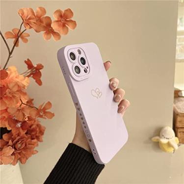 Imagem de Capa de telefone com moldura de coração macio doce cor amor para iphone 11 12 13 pro max x xr xs max 7 8 plus capa à prova de choque de proteção de lente, iu6876pr, para iphone 13 pro