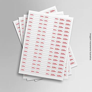 Imagem de Cartela Etiquetas Adesivos De Voltagem 220v Fios E Cabos
