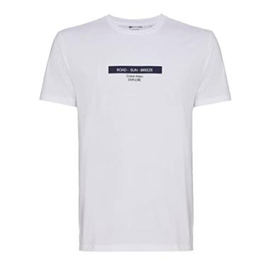 Imagem de Camiseta Calvin Klein Road Sun CM2PW01TC608 Masculino Casual (as2, alpha, l, regular, Branco 0900, G)