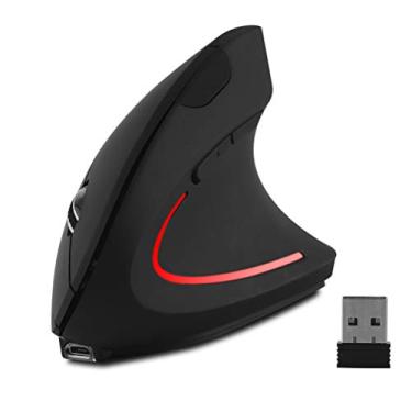 Imagem de Sunffice FIRSTMEMORY Mouse vertical sem fio, mouse vertical ergonômico sem fio, mouse óptico de 2,4 G 800/1200/1600 de alta precisão para PC, laptop, desktop, Mac (mouse ergonômico recarregável)
