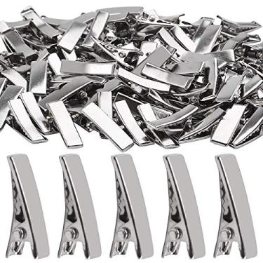 Imagem de Clipes de cabelo jacaré, 100 peças, 2 cm, grampos de cabelo de pato de garra única com dentes achatados crocodilo de crocodilo, presilhas de cabelo para artesanato de acessórios de arco-íris