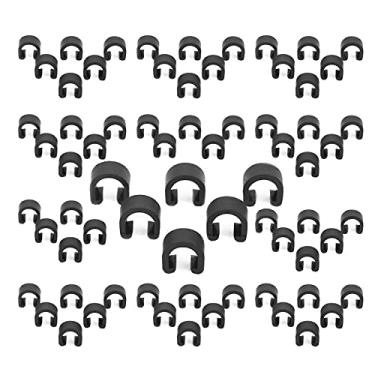 Imagem de XHBTS 100 peças de braçadeiras pretas de bicicleta C-Clips, grampos de guia de mangueira de alojamento, para cabos de câmbio de desviador de freio