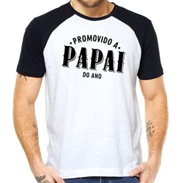 Imagem de Camiseta promovido a papai do ano camisa dia dos pais pai Cor:Preto com Branco;Tamanho:M