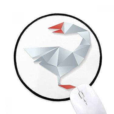 Imagem de DIYthinker Mouse pad abstrato geométrico padrão origami desktop escritório tapete redondo para computador