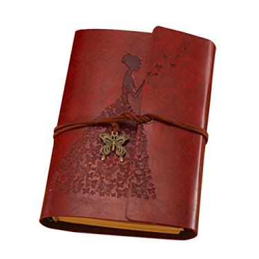 Imagem de Caderno Antigo Caderno Folha Solta Diário De Viagem Em Couro Bloco De Notas Diário De Couro Diário Encadernado Em Couro Feito à Mão Caderno De Viagem De Bolso A6 Vintage Papelaria