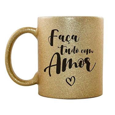 Imagem de Caneca Personalizada com Glitter Faça Tudo com Amor