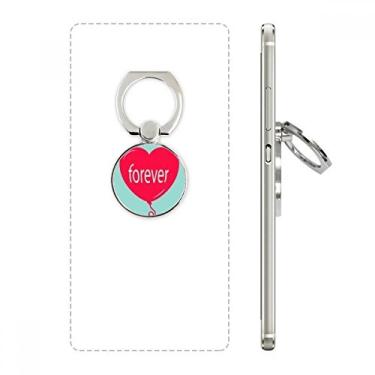 Imagem de Suporte de anel de telefone para Dia dos Namorados em formato de coração verde e vermelho Forever