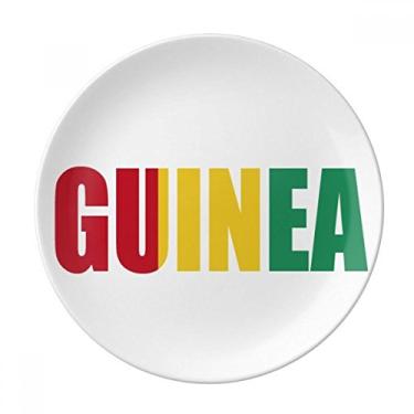 Imagem de Placa de nome da bandeira da Guiné Decorativa de porcelana Salver Prato de jantar