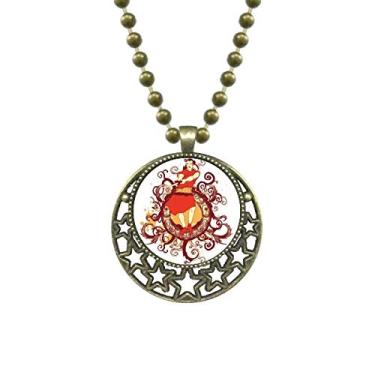 Imagem de DIYthinker Pingente de ilustração de espada Samurai vermelho Japão colar de estrela corrente de lua joia