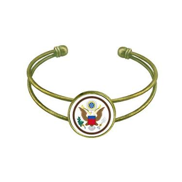 Imagem de Pulseira com emblema nacional dos Estados Unidos, joia retrô aberta
