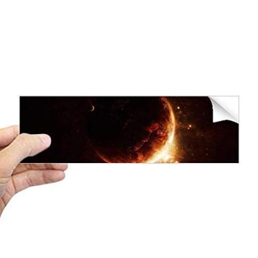 Imagem de DIYthinker Adesivo retangular com estampa de ilustração do universo brilhante dourado para notebook decalque de janela