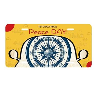 Imagem de DIYthinker Bússola Droits placa de licença militar do exército do oceano etiqueta decoração de carro dia da paz