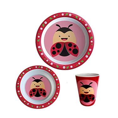 Imagem de Jogo De Prato Infantil Kit Refeição 3 Pçs Joaninha