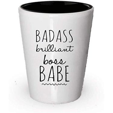 Imagem de Presente para copo de shot Babe Boss – Base de chefe – Badass Brilliant Boss Babe – Boss Lady – You Best Bossy – Birthday Christmas – Decoração de quarto para mesa de escritório – Ideia de presente única (6)
