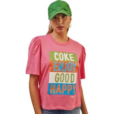 Imagem de Camiseta Coca Cola Comfort Fashion P23 Rosa Feminino