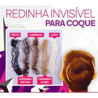 Imagem de Redinha De Nylon Invisível Para Coque De Cabelo 20 Un Cor: Castanho
