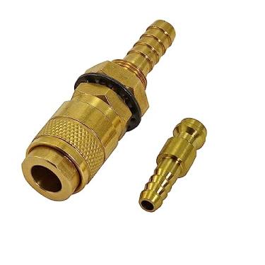Imagem de RIVERWELD Conector dourado de mangueira de conexão rápida de argônio para QQ300 PTA DB SR WP 17 18 26 tocha de soldagem TIG 1 conjunto