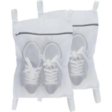 Imagem de EUWBSSR 2pcs Sneaker Wash e Saco seco Saco Durável Sacos de secagem Saco de lavanderia Bolsa de secagem Elastic Strap Ajoder Shoe Premium Shoe Net 14.96 × 11.42 polegadas para a maioria das máquinas d