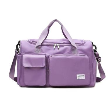 Imagem de Bolsa Mala Feminina Academia Esportiva Viagem Porta Tênis,ideal Para Suas Viagens, Banhos De Piscina, Praia, Clube, Academia, Prática De Esportes e Maternidade (lilas)