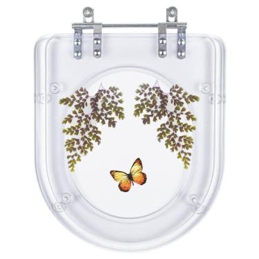 Imagem de Assento Sanitário Tampa de Vaso Vogue Plus Transparente Decorado