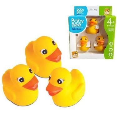 Imagem de Pato De Borracha Para Banheira Patinho Borracha Com 03 - Bee Toys