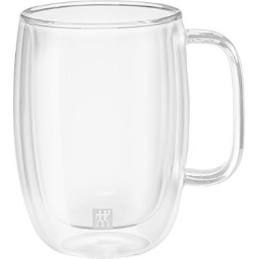 Imagem de Jogo com 2 Canecas de Vidro de Parede Dupla para Latte, (com Alça) Sorrento, Zwilling, Transparente, 450 ml, Pacote de 2