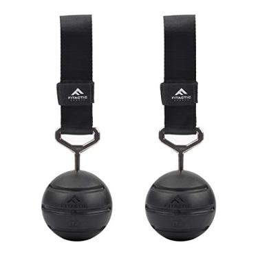 Imagem de Aderência de bola de canhão para treinamento sólido e escalada de rock fitactic para segurar a bola de força para os dedos e antebraço, bíceps, músculos traseiros, Preto, 3.5" Groove